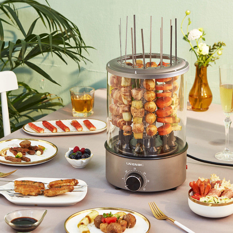 Electric BBQ Grill – 220V Automatic Rotation, Compact Design