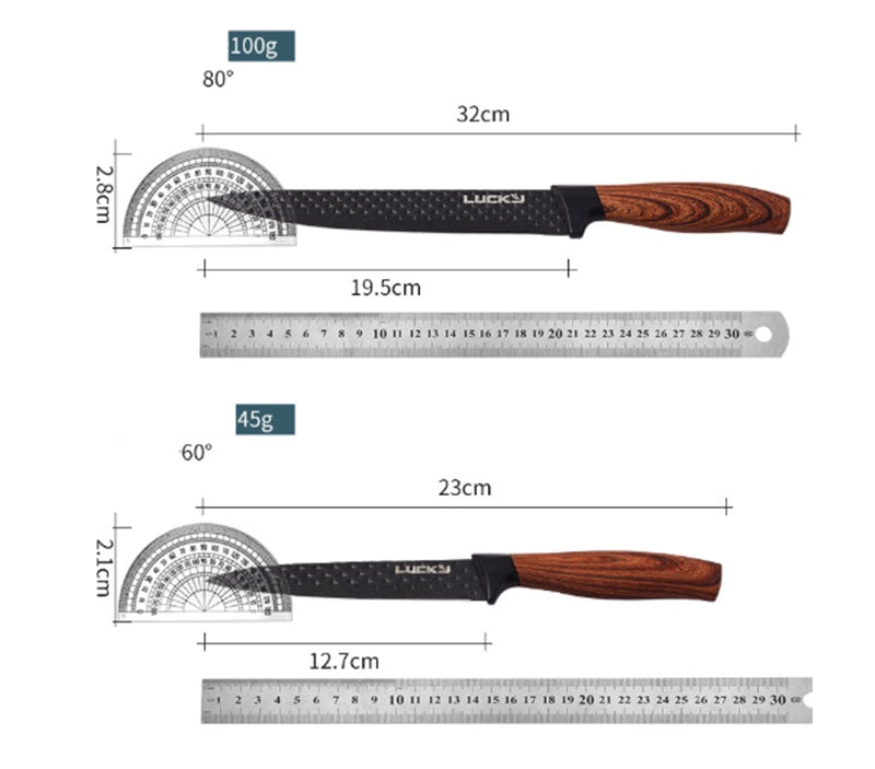 6-Piece Diamond Pattern Kitchen Knife Set – Non-Stick Coating