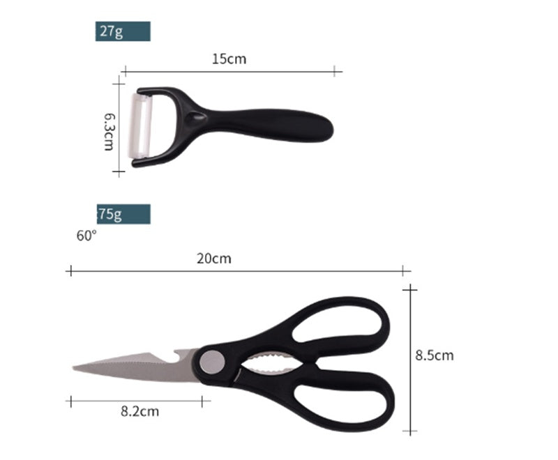 6-Piece Diamond Pattern Kitchen Knife Set – Non-Stick Coating