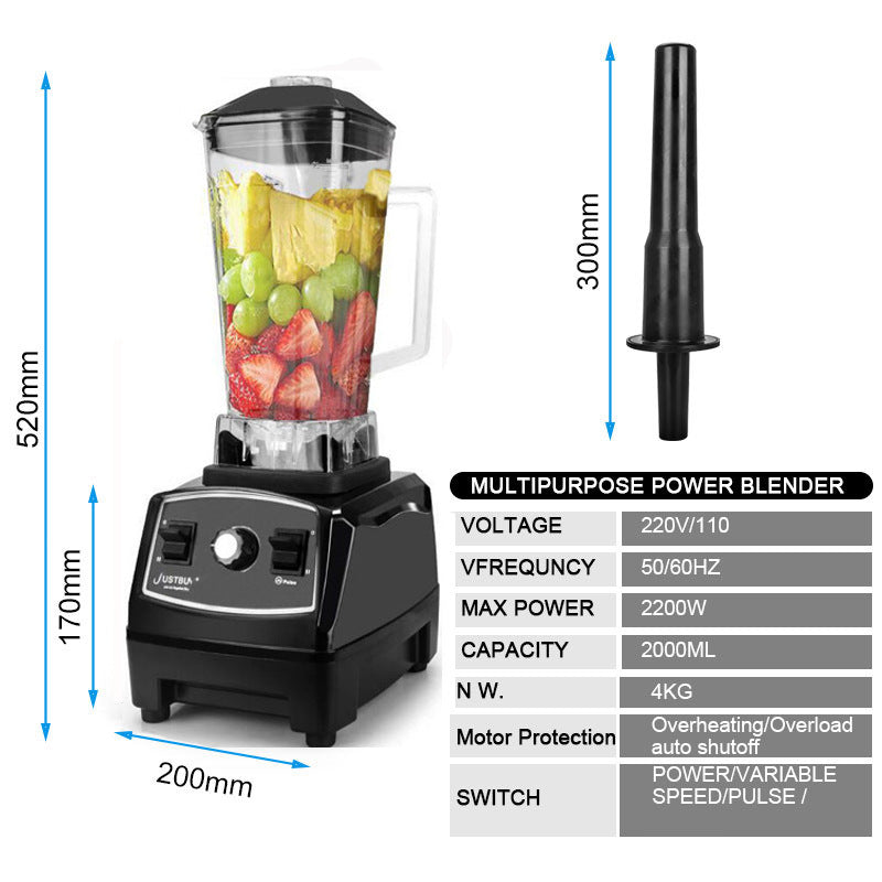 High-Speed Blender – 2L, 2200W, 43,000 RPM, 3-Speed Control