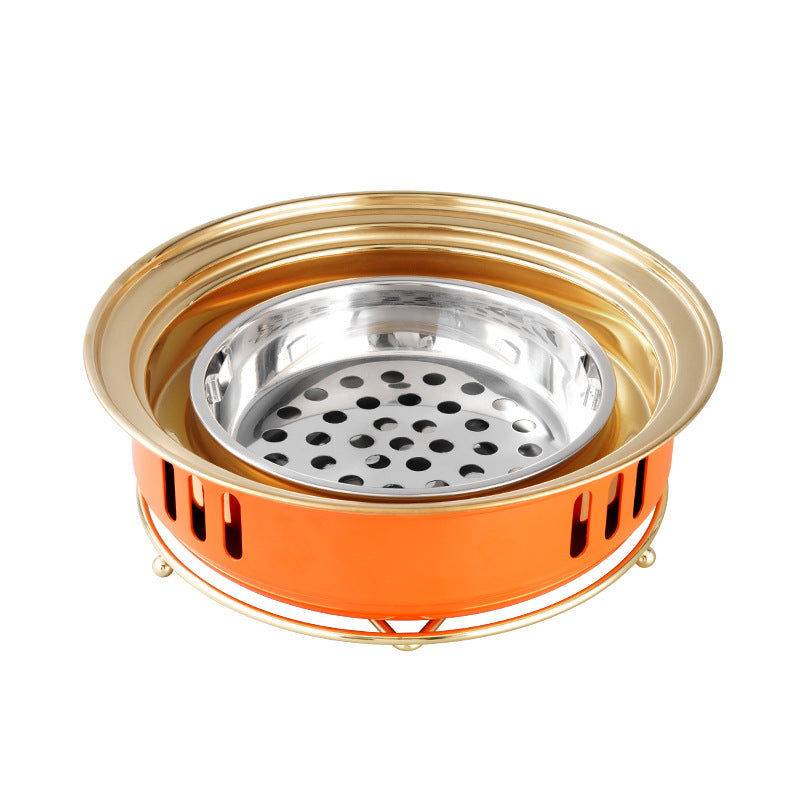 Household Carbon Round Barbecue Oven – Portable Charcoal Grill for 3–5 People