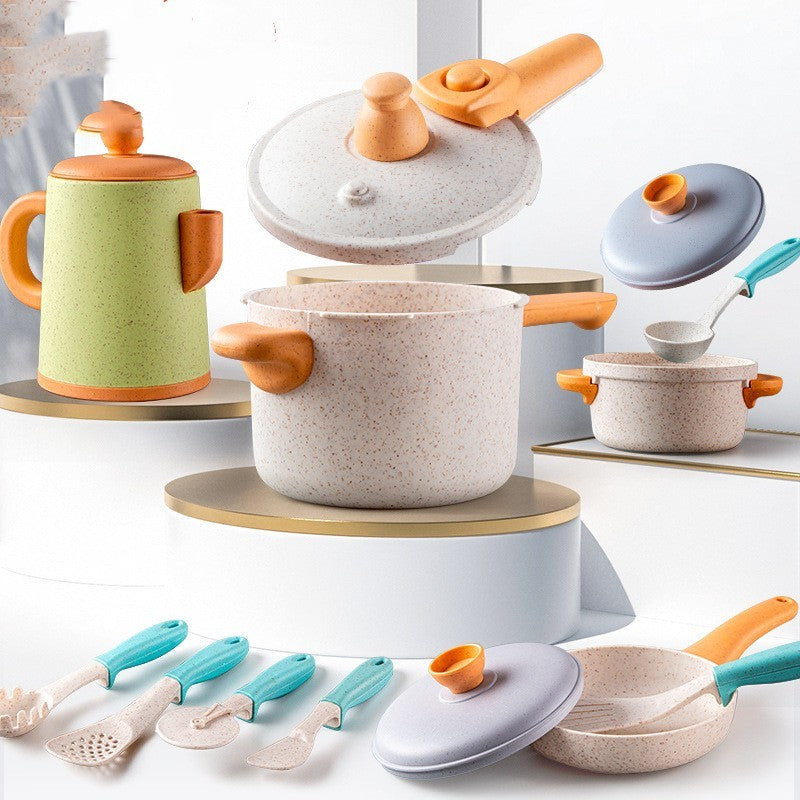 Pretend Cooking Toy Kitchenware Set – 14-Piece High Pot Simulation Playset