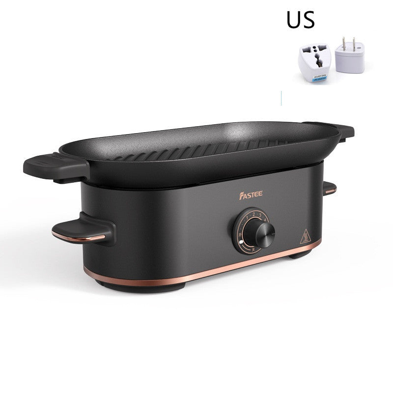Household Electric Grill Plate – Portable BBQ, Non-Smoke, 450W