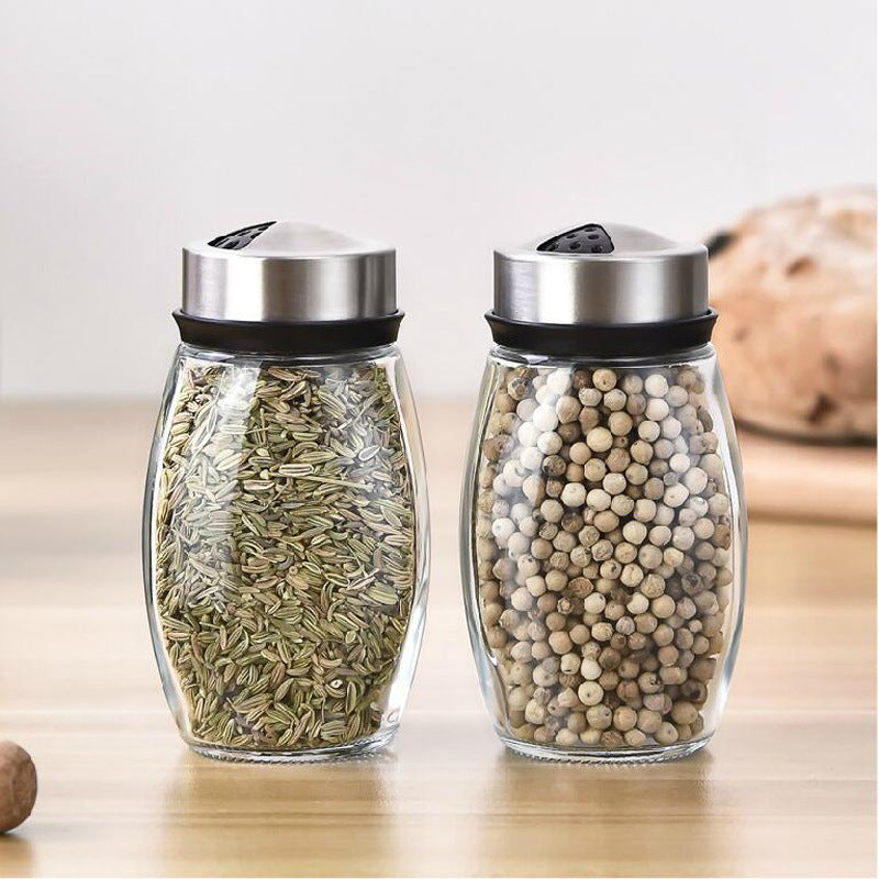 Easy-Rotate Kitchen Seasoning Rack with Glass Jars – Spice Organizer Set