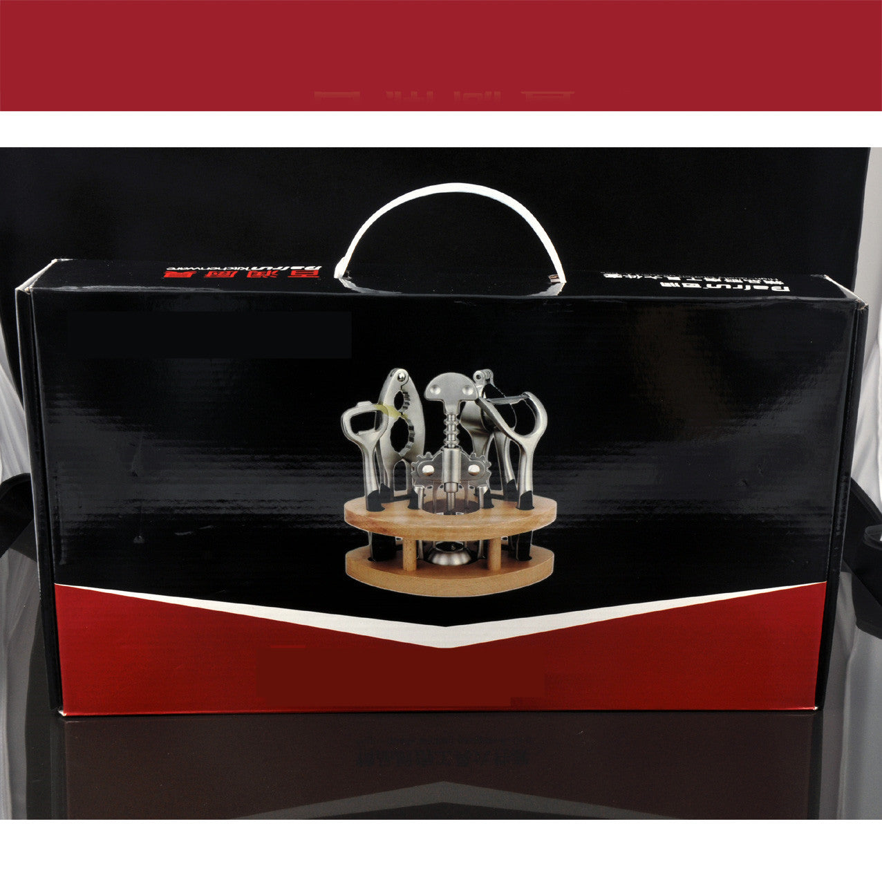 6-Piece Wine & Kitchen Tool Set – Zinc Alloy with Wooden Base