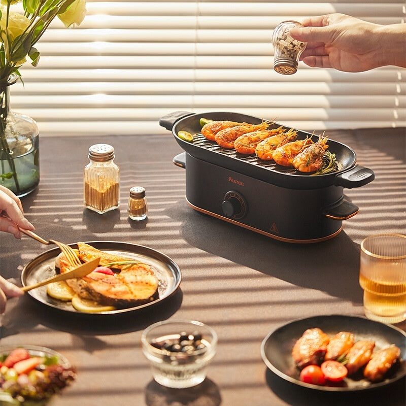 Household Electric Grill Plate – Portable BBQ, Non-Smoke, 450W