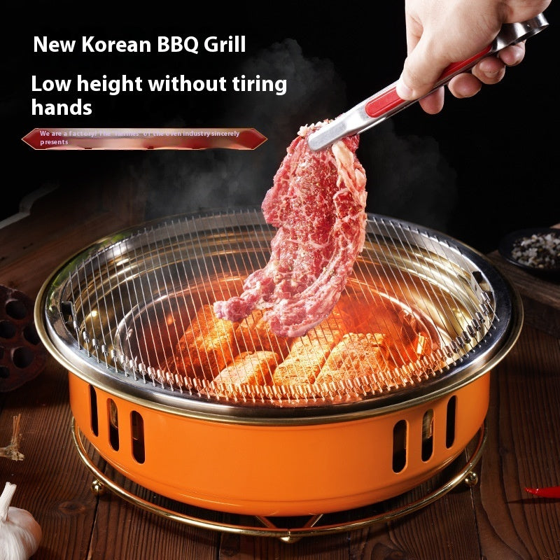 Household Carbon Round Barbecue Oven – Portable Charcoal Grill for 3–5 People