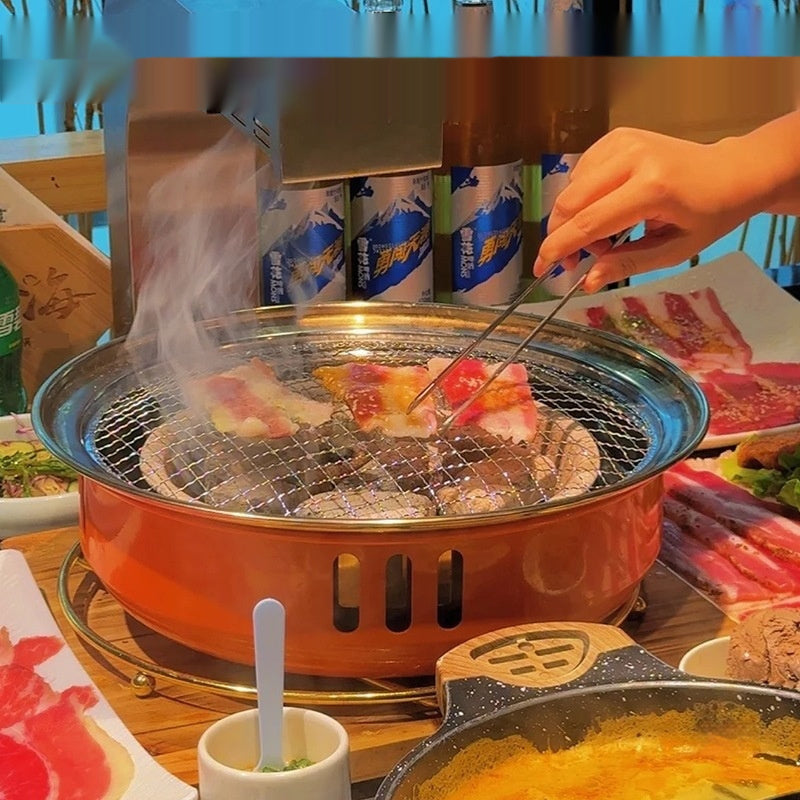 Household Carbon Round Barbecue Oven – Portable Charcoal Grill for 3–5 People