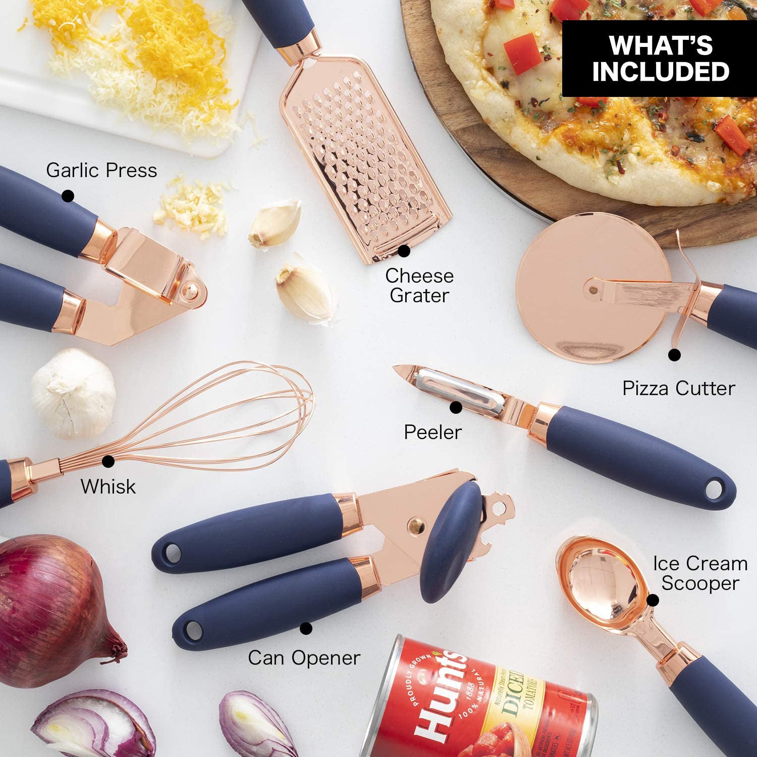 Stainless Steel Kitchen Utensil Set – 7-Piece with Modern TPR Handles