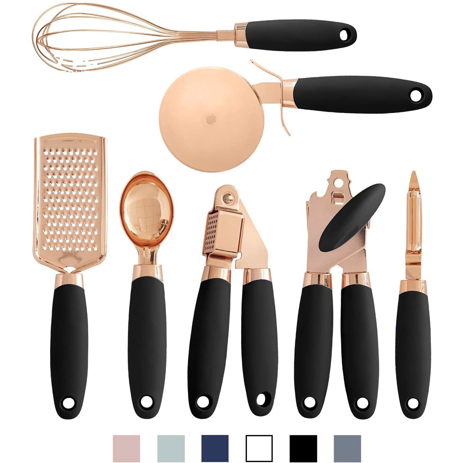 Stainless Steel Kitchen Utensil Set – 7-Piece with Modern TPR Handles
