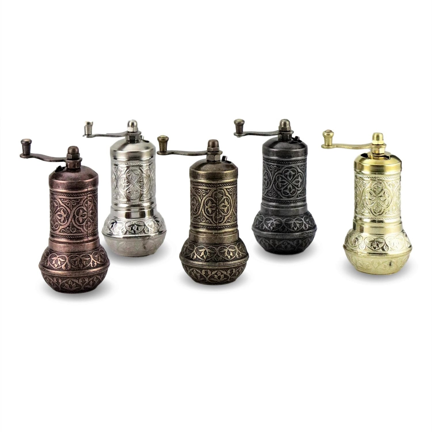 Copper Alloy Manual Pepper Grinder – Antique Finish, Portable Kitchenware