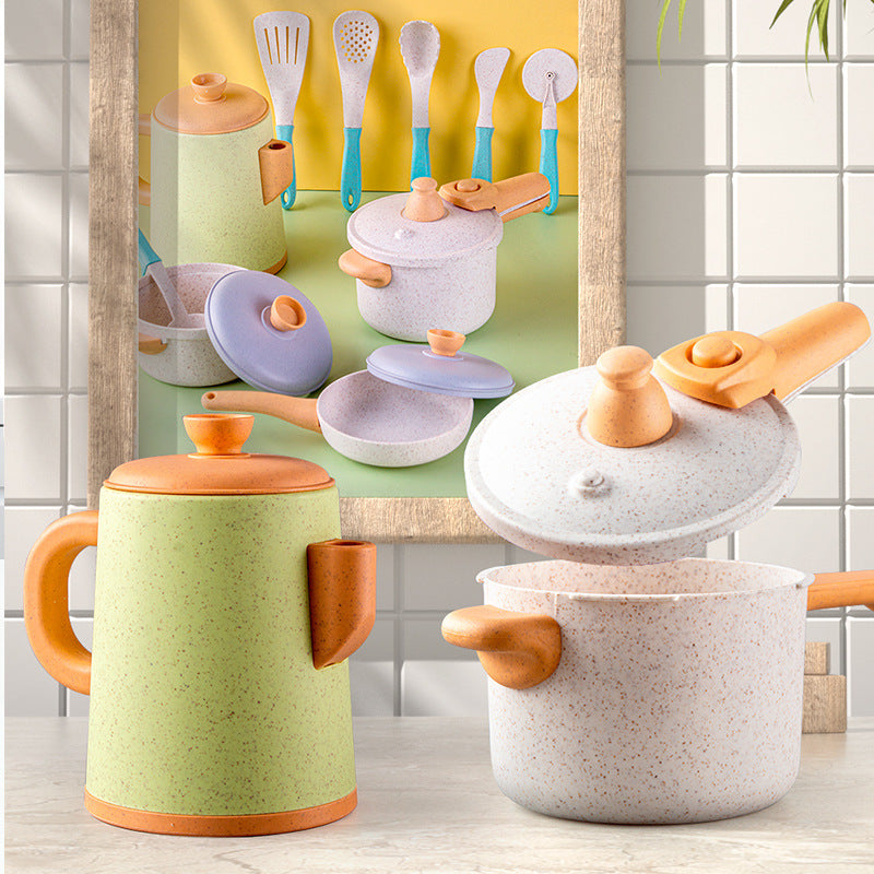 Pretend Cooking Toy Kitchenware Set – 14-Piece High Pot Simulation Playset