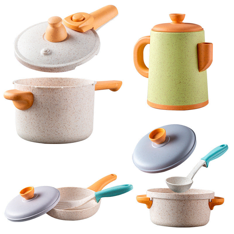 Pretend Cooking Toy Kitchenware Set – 14-Piece High Pot Simulation Playset